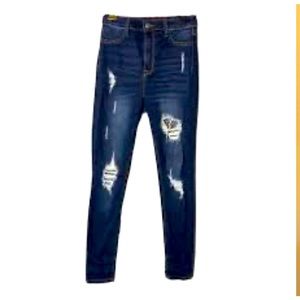 Ms. Cello skinny jeans; distressed and super stretchy